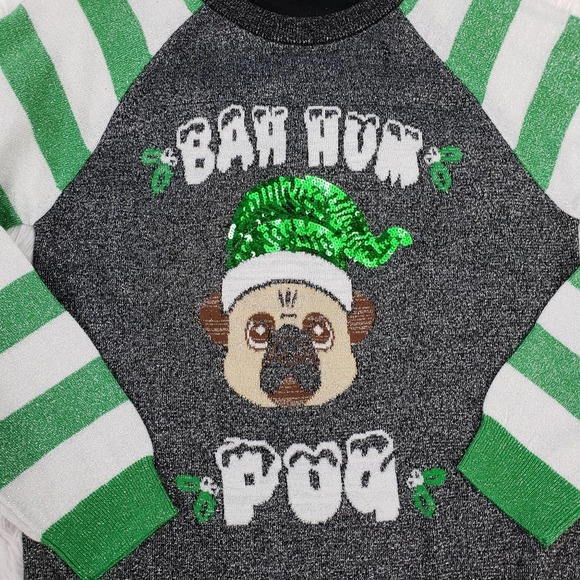 Pug holiday christmas sweater one size - Picture 2 of 11